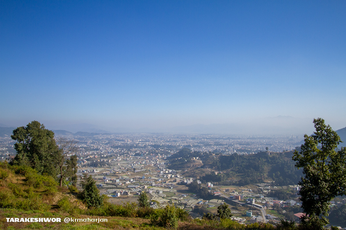 Kathmandu Valley View from Bhuwaneshwori Temple, Tarakeshwor, Kathmandu.